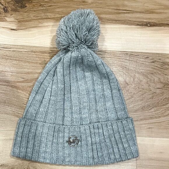 Michael Kors Grey Pom Pom Beanie - Picture 1 of 3